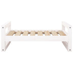 Cama para perros madera maciza de pino blanco 75,5x55,5x28 cm