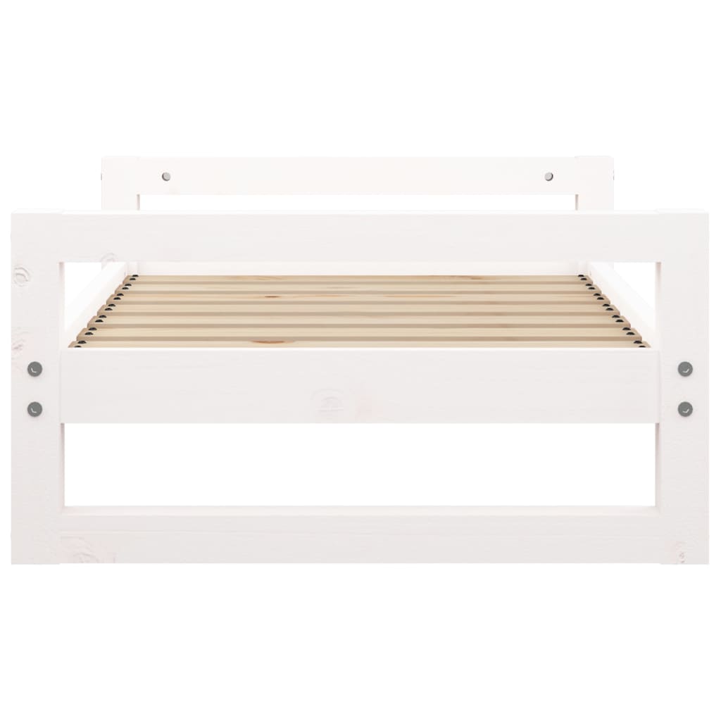 Cama para perros madera maciza de pino blanco 75,5x55,5x28 cm