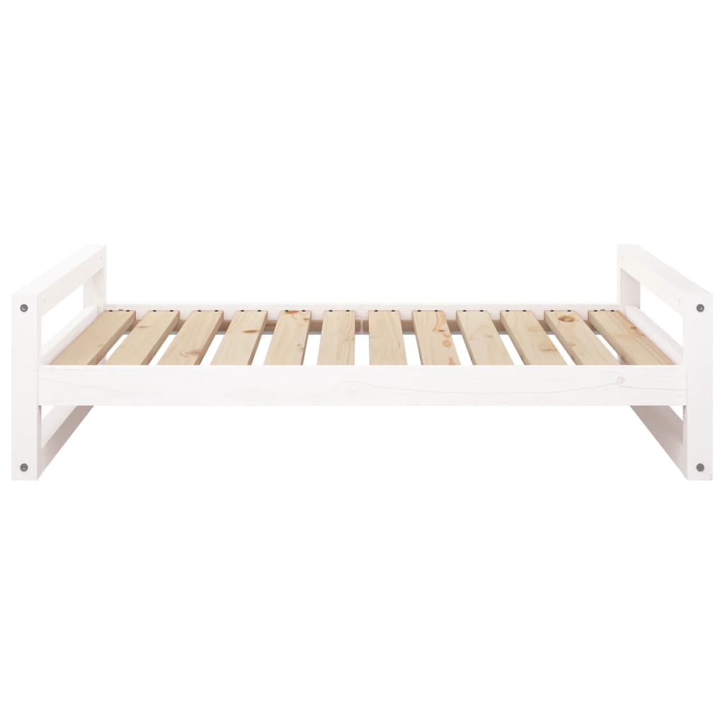 Cama para perros madera maciza de pino blanco 105,5x75,5x28 cm