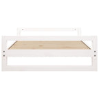 Cama para perros madera maciza de pino blanco 105,5x75,5x28 cm