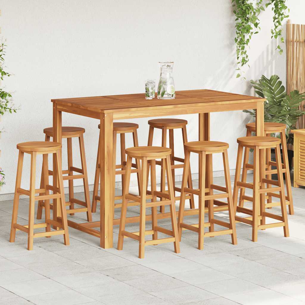 Taburetes de barra de cocina 8 unidades madera maciza acacia