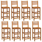 Taburetes de barra de cocina 8 unidades madera maciza acacia