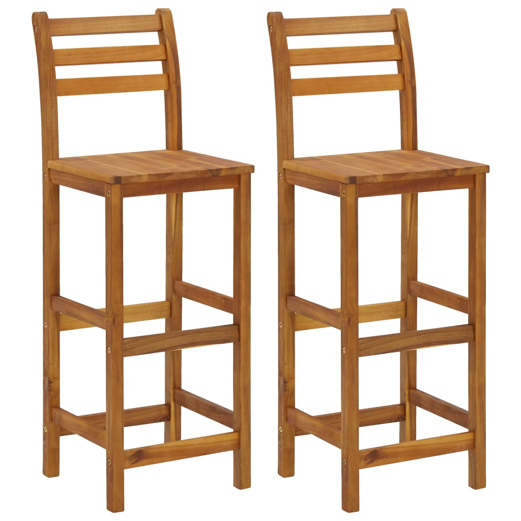 Juego muebles de bar de balcón 3 piezas madera maciza de acacia