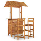 Juego muebles de bar de jardín 3 piezas madera maciza de acacia