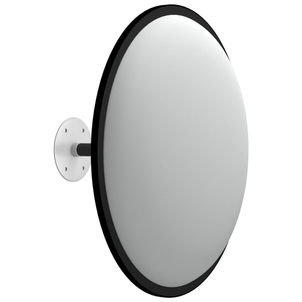Espejo de tráfico convexo para interiores, acrílico negro Ø40 cm