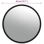 Espejo de tráfico convexo para interiores, acrílico negro Ø40 cm