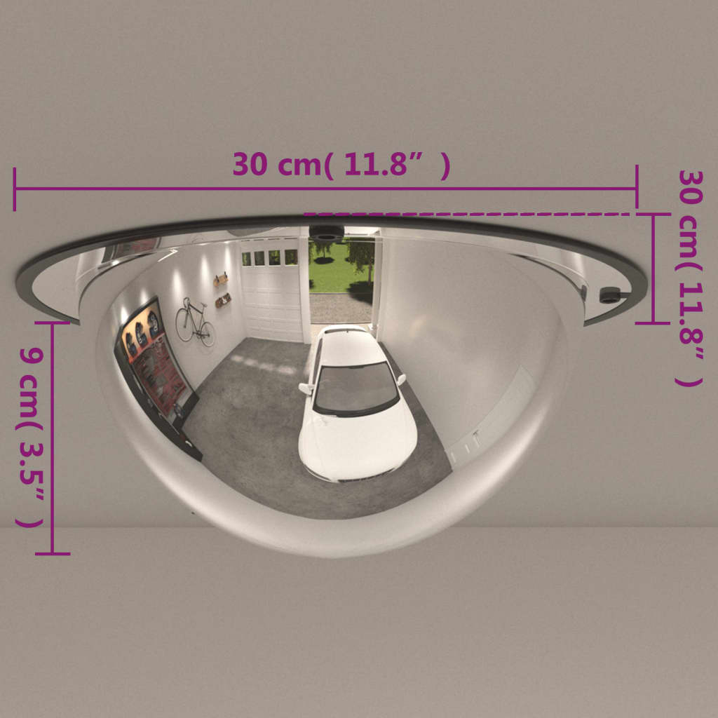 Espejo de tráfico con cúpula completa Ø30 cm Acrílico