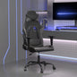 Silla gaming de masaje con reposapiés tela negro y gris taupe
