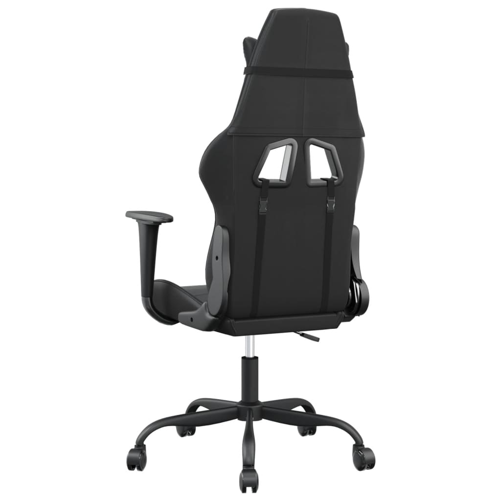 Silla gaming con masaje cuero sintético negro