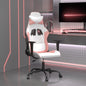 Silla gaming de masaje con reposapiés tela negro y gris taupe
