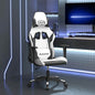 Silla gaming de masaje con reposapiés tela negro y gris taupe