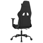 Silla gaming de masaje con reposapiés tela negro y gris taupe