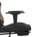 Silla gaming de masaje con reposapiés tela negro y gris taupe