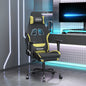 Silla gaming de masaje con reposapiés tela negro y gris taupe