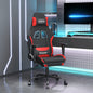 Silla gaming de masaje con reposapiés tela negro y gris taupe