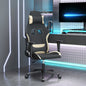 Silla gaming de masaje con reposapiés tela negro y gris taupe