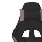 Silla gaming de masaje con reposapiés tela negro y gris taupe