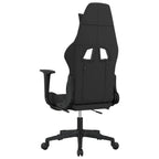 Silla gaming de masaje con reposapiés tela negro y gris taupe