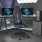 Cadeira gaming com massagem pele sintética azul e preto