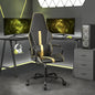 Cadeira gaming com massagem pele sintética azul e preto