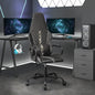 Cadeira gaming com massagem pele sintética azul e preto