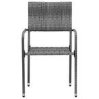 idaXL Juego de comedor de jardín 7 piezas ratán sintético gris