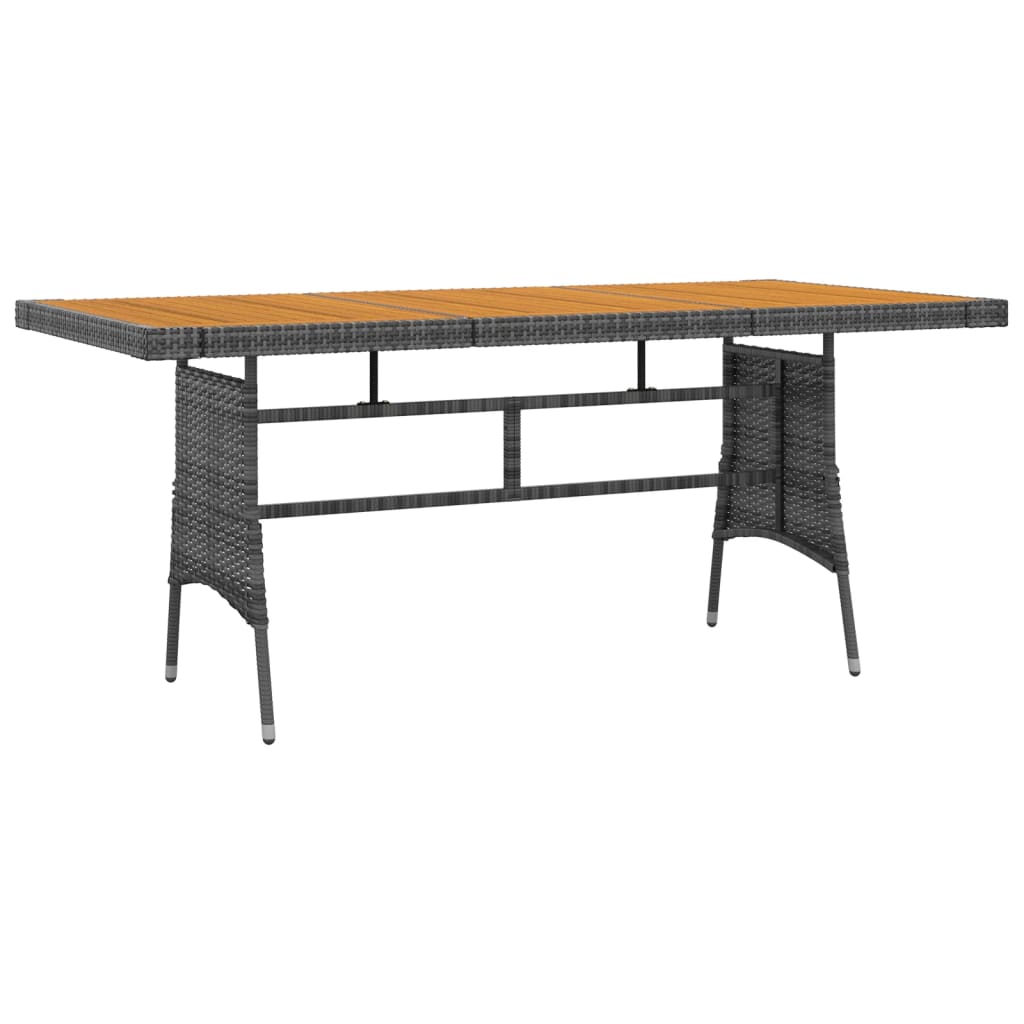 idaXL Juego de comedor de jardín 7 piezas ratán sintético gris