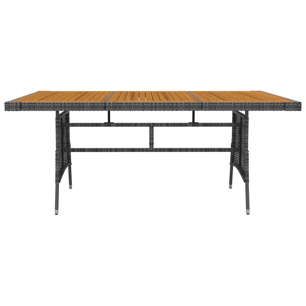 idaXL Juego de comedor de jardín 7 piezas ratán sintético gris