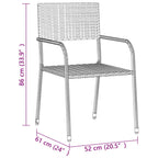 idaXL Juego de comedor de jardín 7 piezas ratán sintético gris