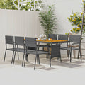idaXL Juego de comedor de jardín 7 piezas ratán sintético gris