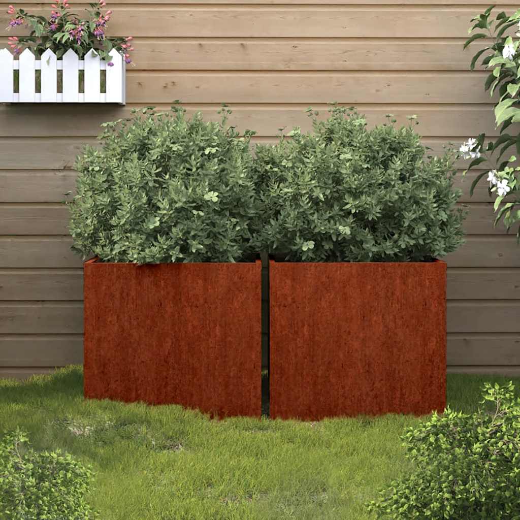 Jardinera 2 uds madera maciza de pino marrón miel 40x40x52,5 cm