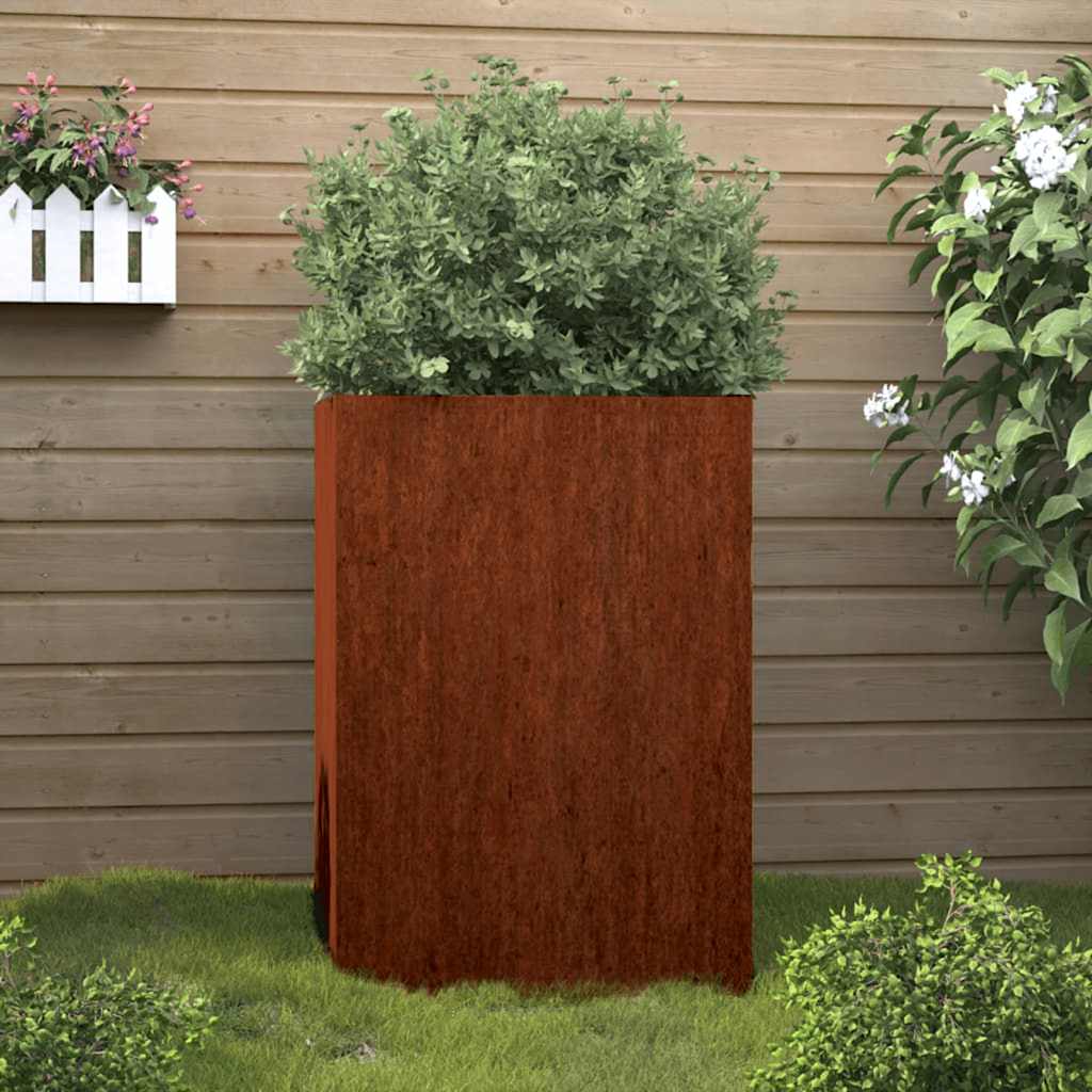 Jardinera acero blanco 32x29x75 cm
