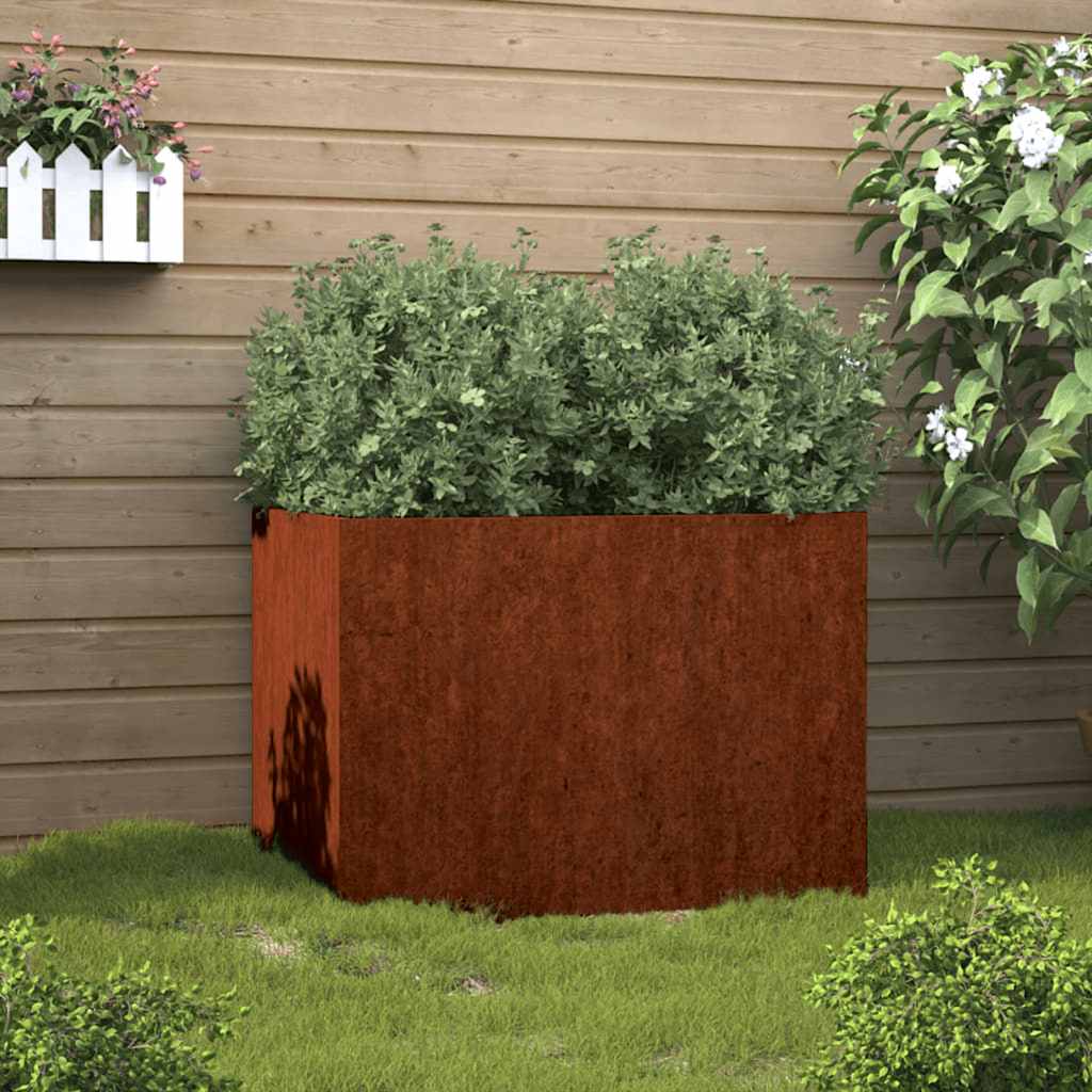 Jardinera acero blanco 32x29x75 cm