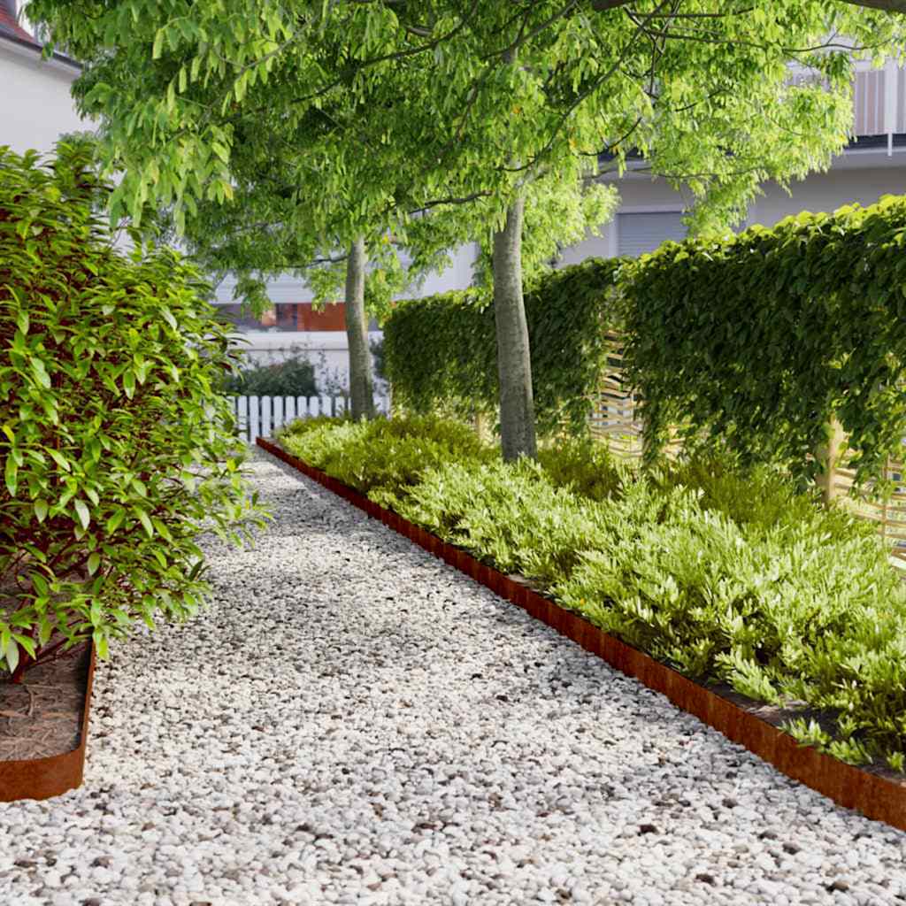 Bordes césped 10 uds acero laminado frío verde oliva 10x103 cm