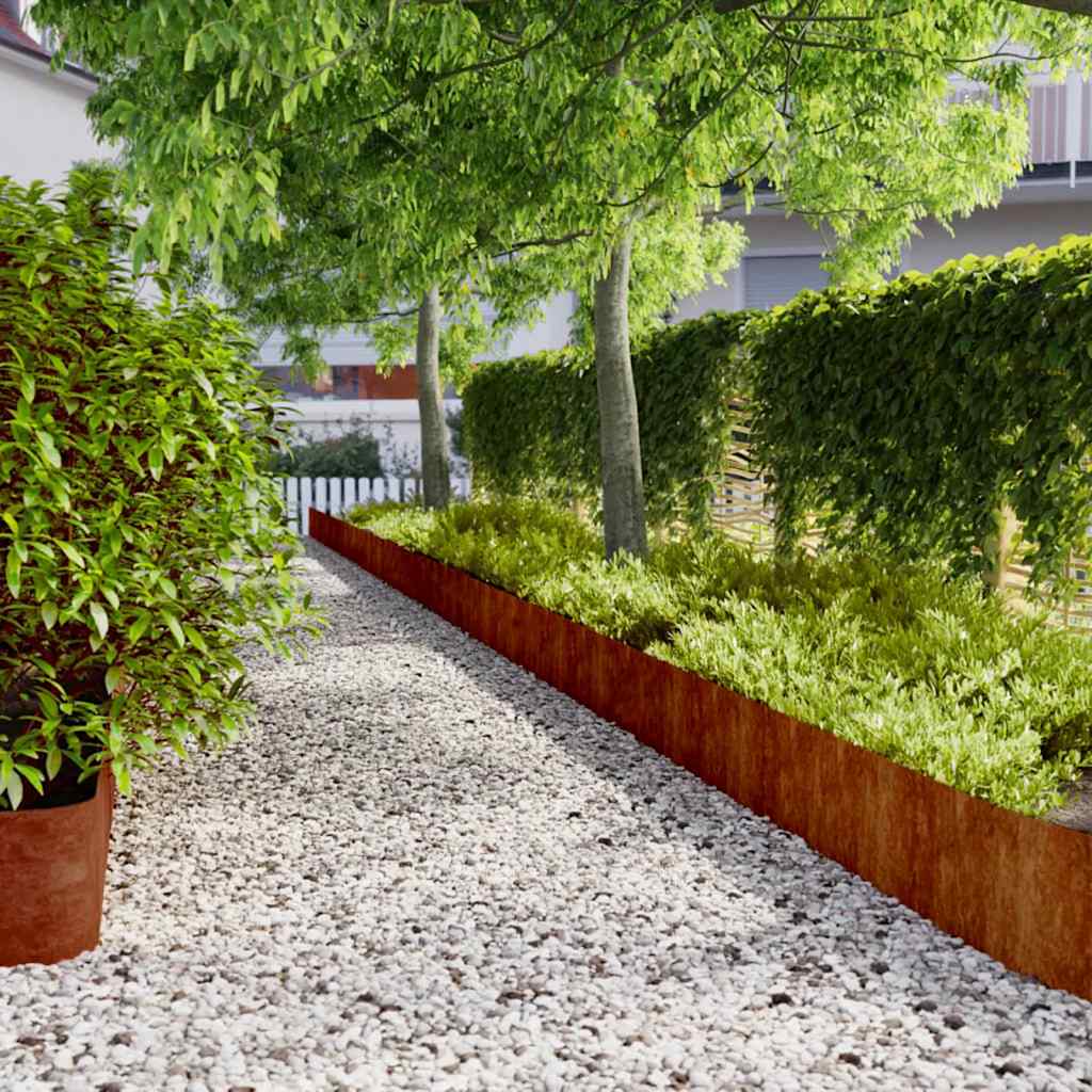 Bordes césped 10 uds acero laminado frío verde oliva 10x103 cm