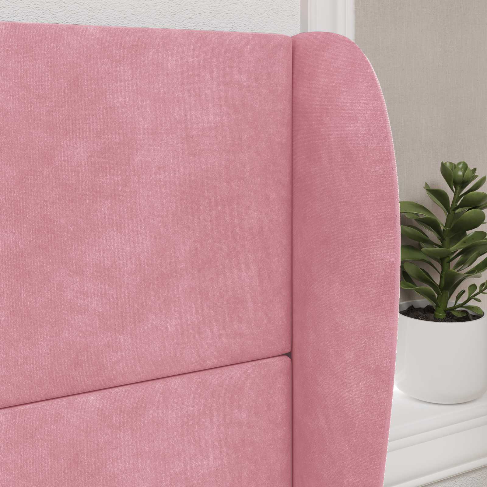 Oreja de cabecero Rosa 80 x 23 x 6 cm Terciopelo