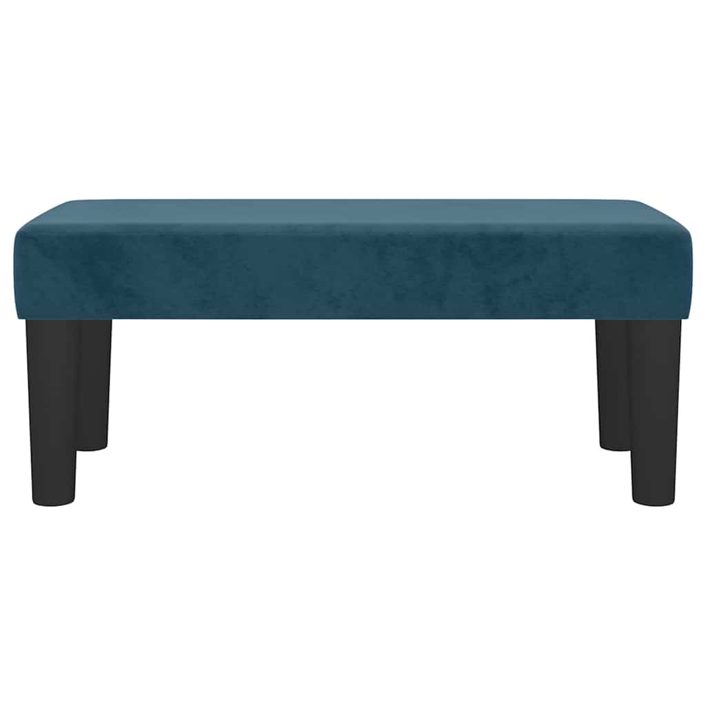 Banco de terciopelo azul oscuro 70x30x30 cm