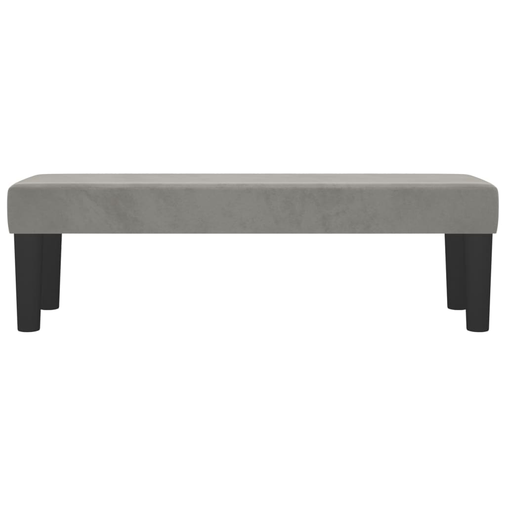 Banco de terciopelo gris claro 100x30x30 cm