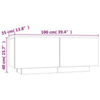 Set de muebles TV con LEDS 2 pzas contrachapada roble ahumado