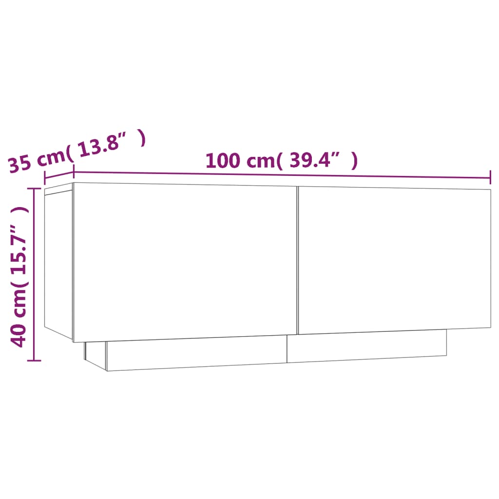 Set de muebles TV con LEDS 2 pzas contrachapada roble ahumado