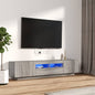 Set de muebles TV con LEDS 2 pzas contrachapada roble ahumado