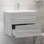 Mueble de baño con lavabo madera contrachapada gris Sonoma