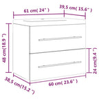 Mueble de baño con lavabo madera contrachapada gris Sonoma