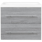 Mueble de baño con lavabo madera contrachapada gris Sonoma