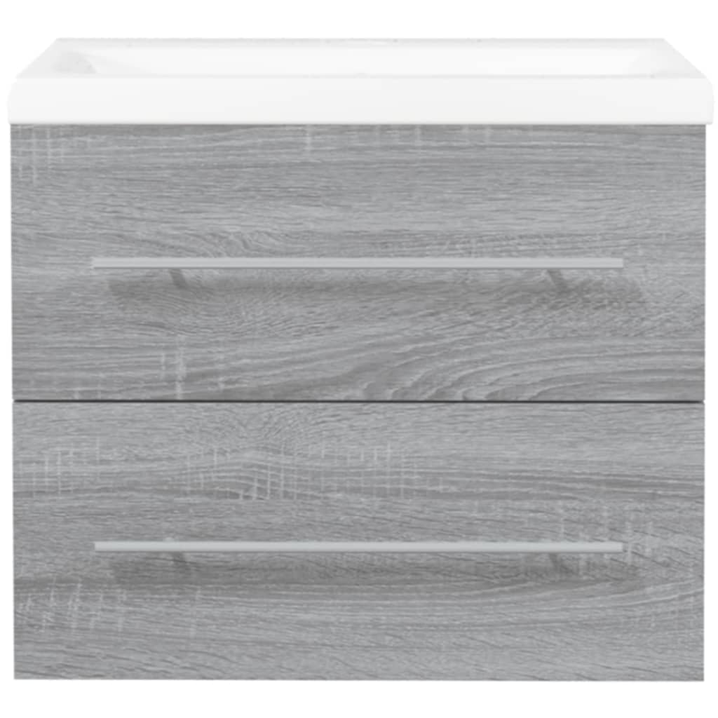 Mueble de baño con lavabo madera contrachapada gris Sonoma