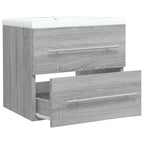 Mueble de baño con lavabo madera contrachapada gris Sonoma