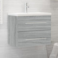 Mueble de baño con lavabo madera contrachapada gris Sonoma