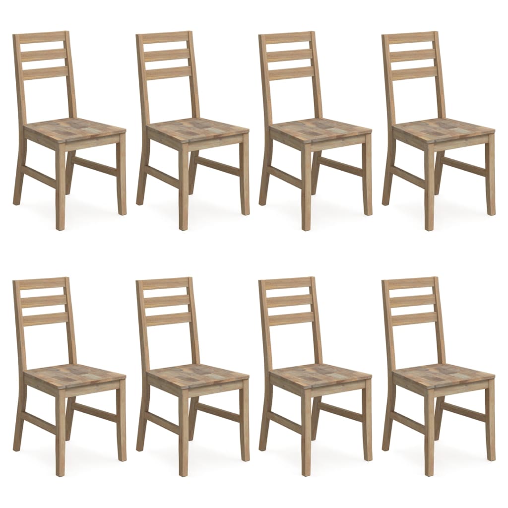 Sillas de comedor 8 unidades madera maciza de acacia