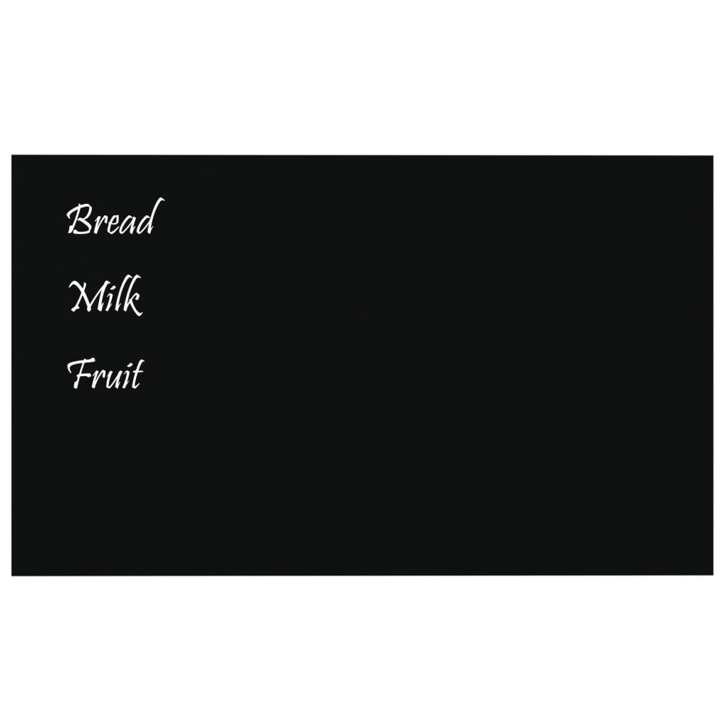 Pizarra magnética de pared vidrio templado negro 100x60 cm