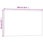 Pizarra magnética de pared vidrio templado negro 100x60 cm